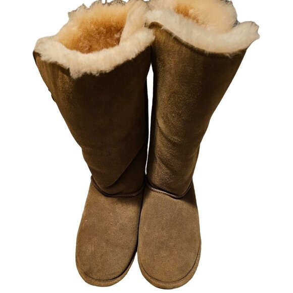 BearPaw Boot Lauren Suede‎ Upper Sheepskin/Wool Blend Lining size 7 - Picture 2 of 11